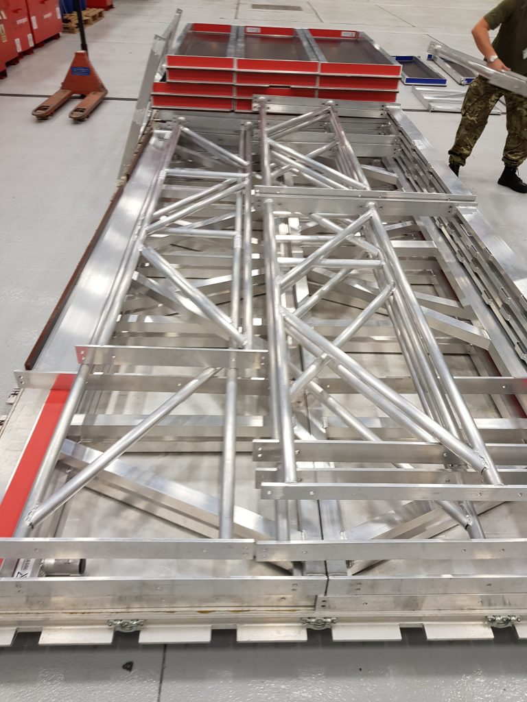 Modular Aluminium access platform made to be easily shipped anywhere in the world