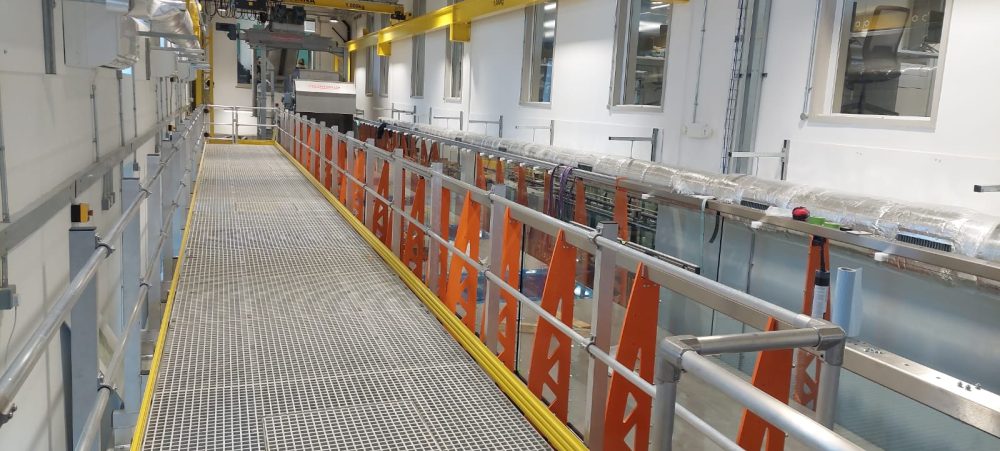 Aluminium and GRP walkway with stairs and gates